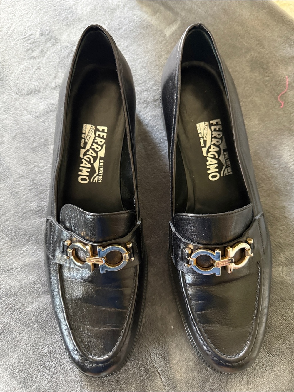 Salvatore Ferragamo Black Leather Women’s 09SE 6782 D34 8 ½ B